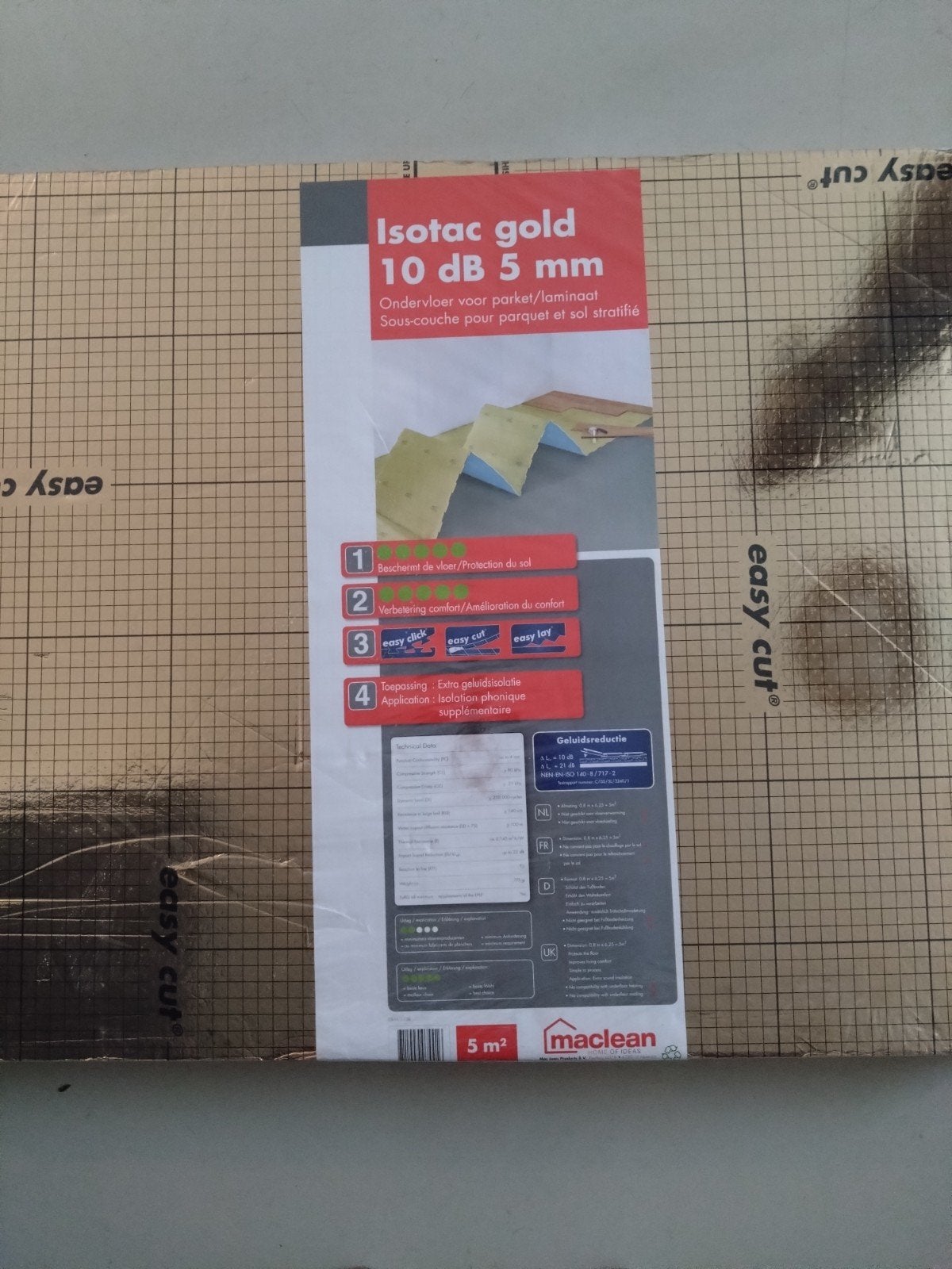Isotac gold 10 dB 5 mm ondervloer Hornbach, Doe-het-zelf en Verbouw, Isolatie en Afdichting, Ophalen