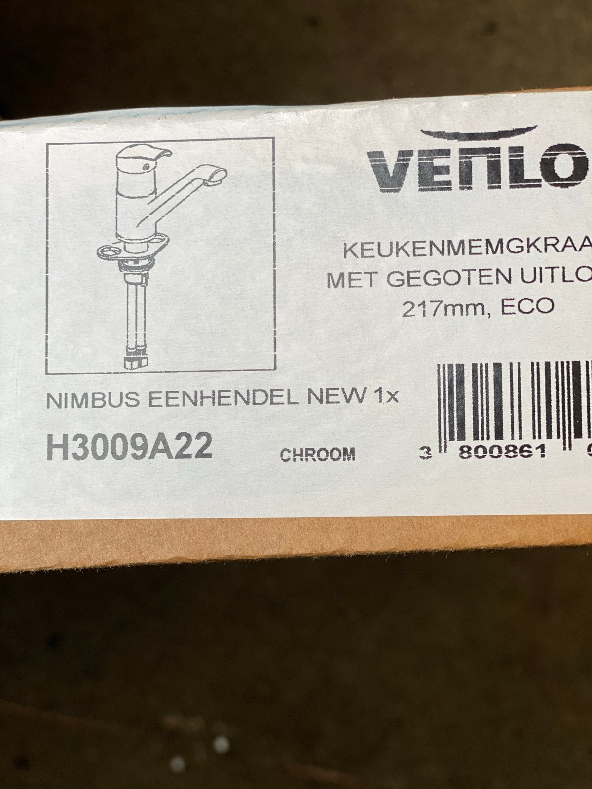 Venlo Nimbus éénhendel keuken mengkraan chroom nieuw, Ophalen of Verzenden, Nieuw, Zilver, Overige merken