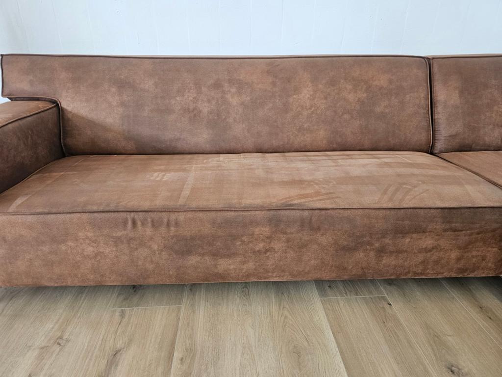 Hoekbank Cognac - WOODENZO Rotterdam, 125 cm of meer, 125 cm of meer, Zo goed als nieuw, Info@homefriesland.nl