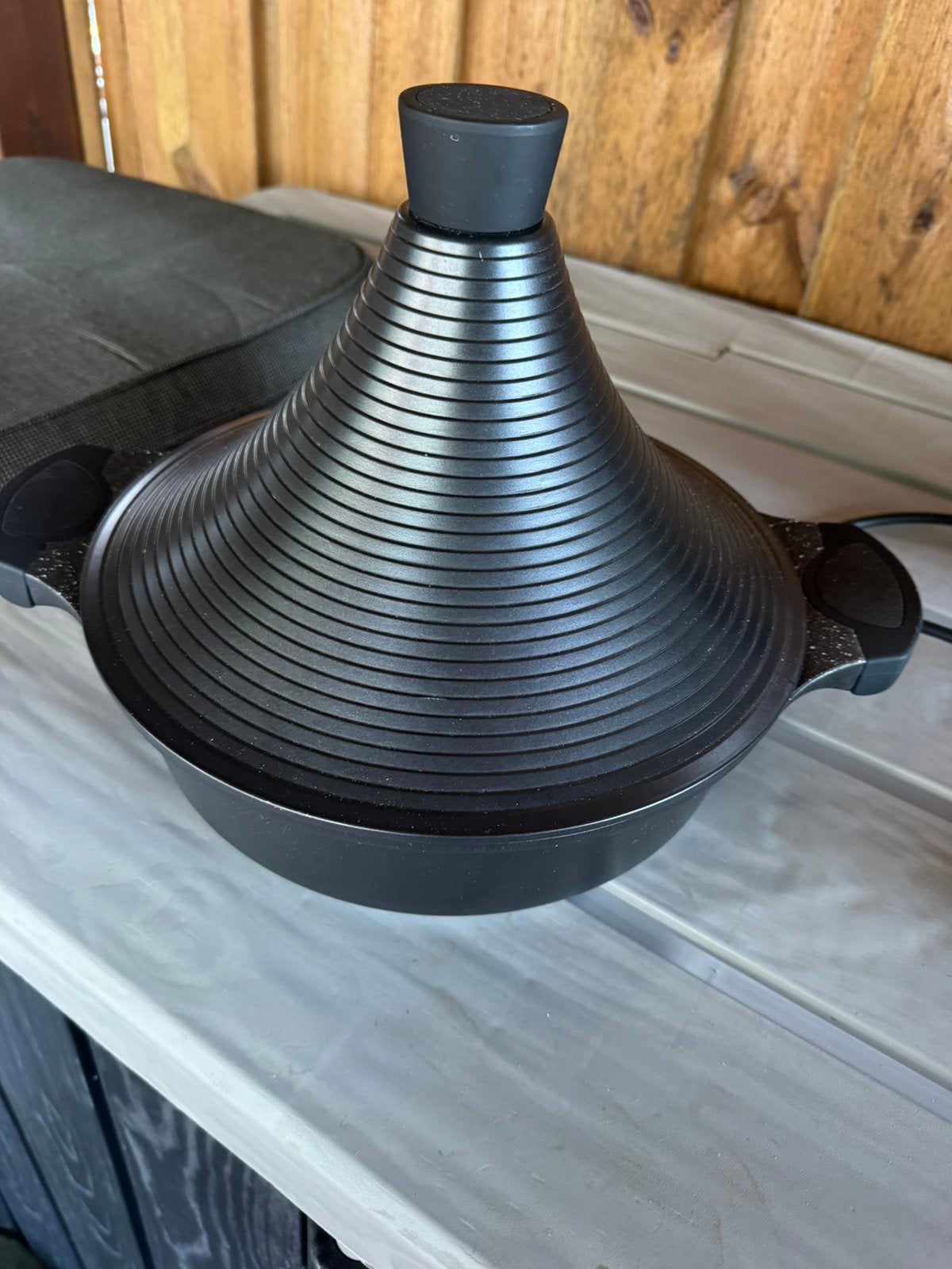 Tajine aluminium 30cm, Ophalen of Verzenden, Zo goed als nieuw, Koekenpan of Braadpan