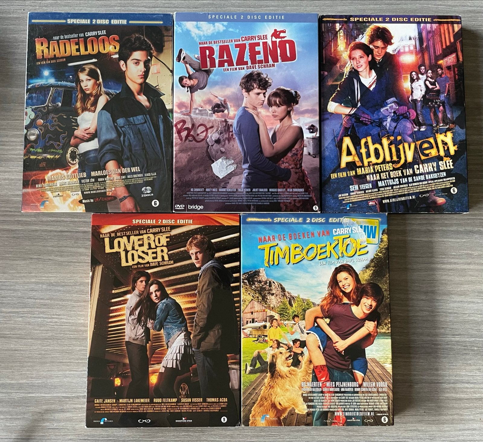 Carry Slee DVD Collectie: Radeloos, Razend, Afblijven, Lover, Speciale editie, Nederlands, Ophalen of Verzenden, Zo goed als nieuw