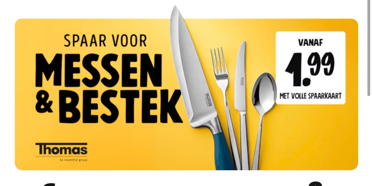 GEZOCHT! Jumbo bestek/messenzegels voor uitzet, Ophalen, Winkel, Super of Benzinepomp, Zegels, Bonnen of Punten