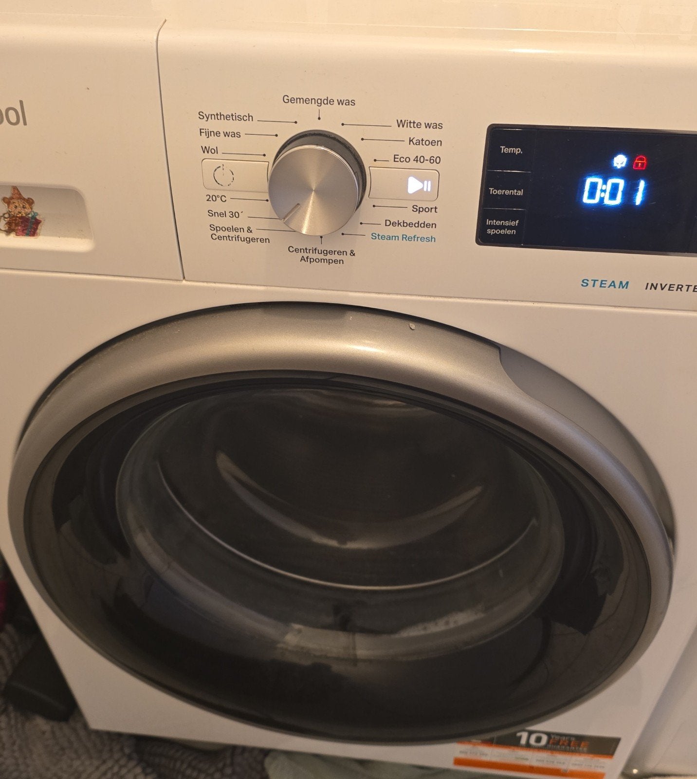Whirlpool Wasmachine met F06 foutcode - Voor onderdelen, Witgoed en Apparatuur, Wasmachines, Ophalen, 1200 tot 1600 toeren, 8 tot 10 kg
