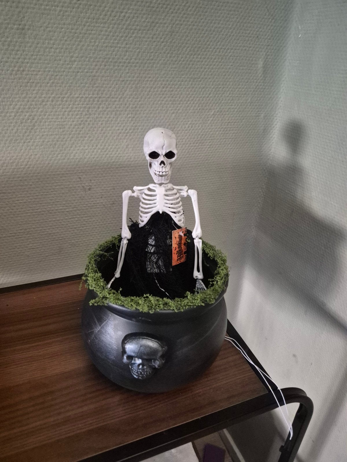 skelet figuur met heksenketel, Ophalen of Verzenden, Nieuw, Versiering, Halloween of Griezel