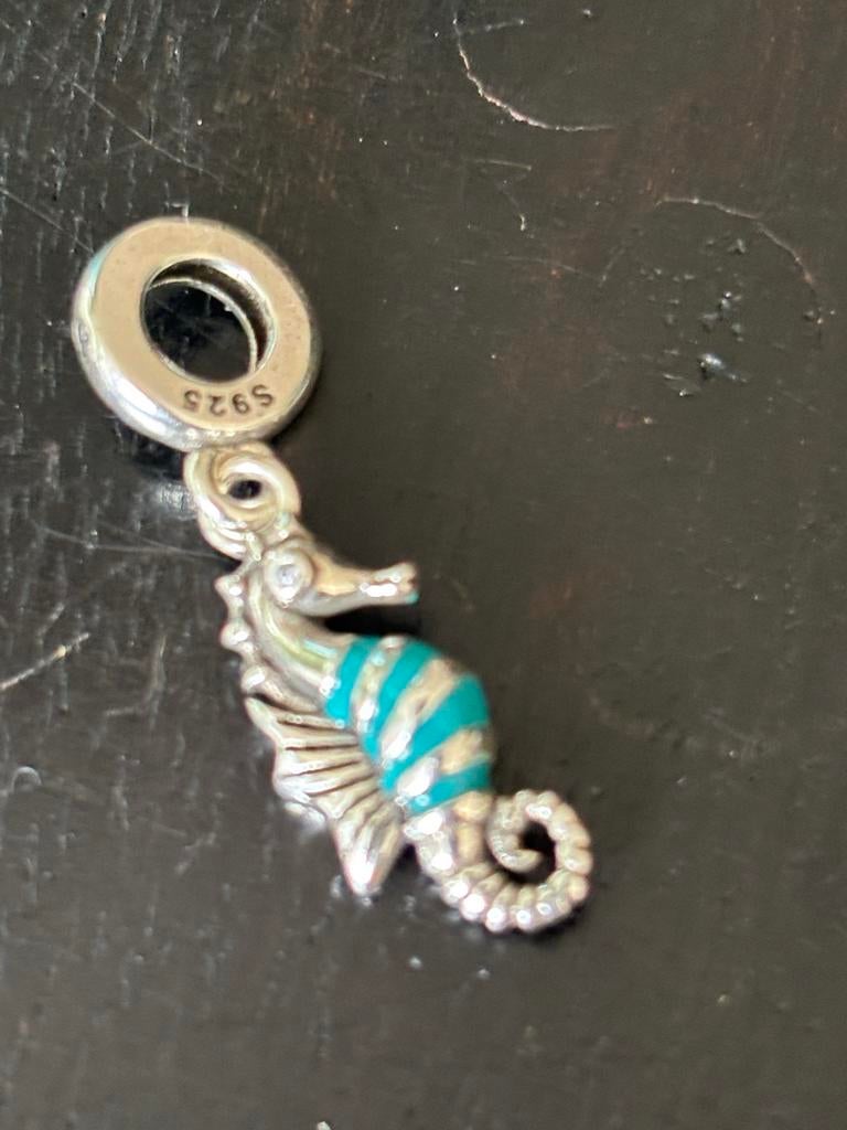 Nieuwe Zilveren Zeepaardje Bedel - Past op Pandora, Sieraden, Tassen en Uiterlijk, Bedels, Overige merken, Verzenden, Nieuw, 1 bedel