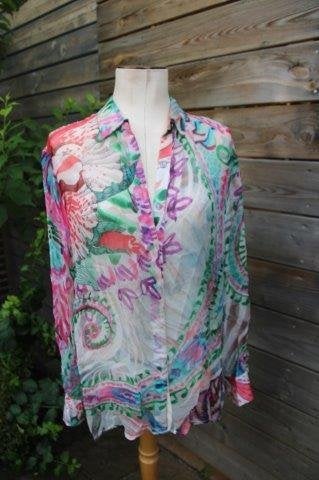 Blouse gekleurd Zoenne Etoile du Monde mt 3 (M) trans Vaste, Maat 38/40 (M), Overige kleuren, Ophalen of Verzenden, Zo goed als nieuw