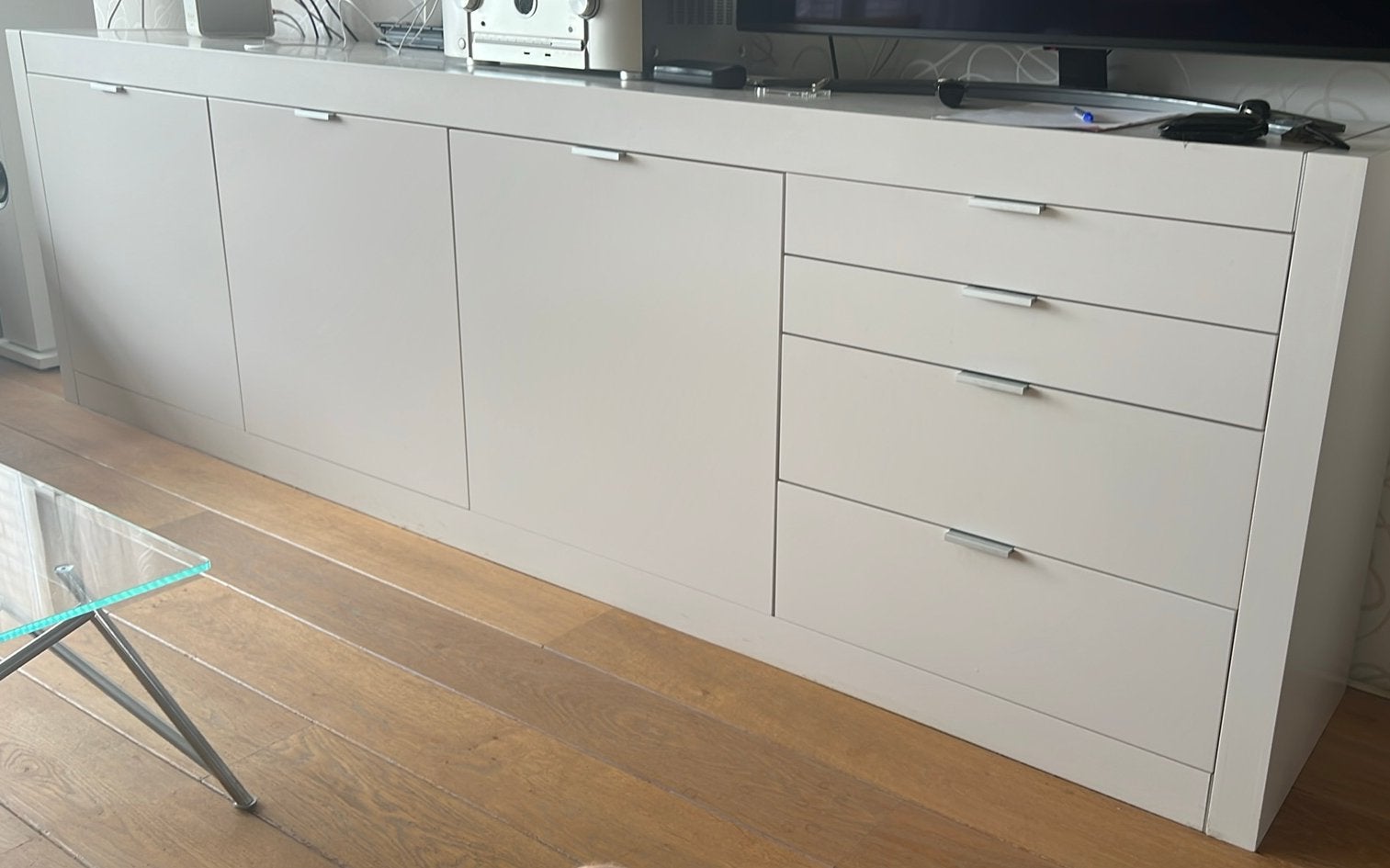 Witte Pastoe kast, circa 260x80x50, Ophalen, Kunststof, Gebruikt, 200 cm of meer