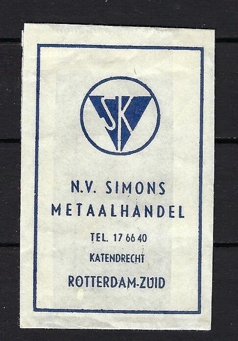 213 Rotterdam n.v. SIMONS metaalhandel, Ophalen of Verzenden, Nederland