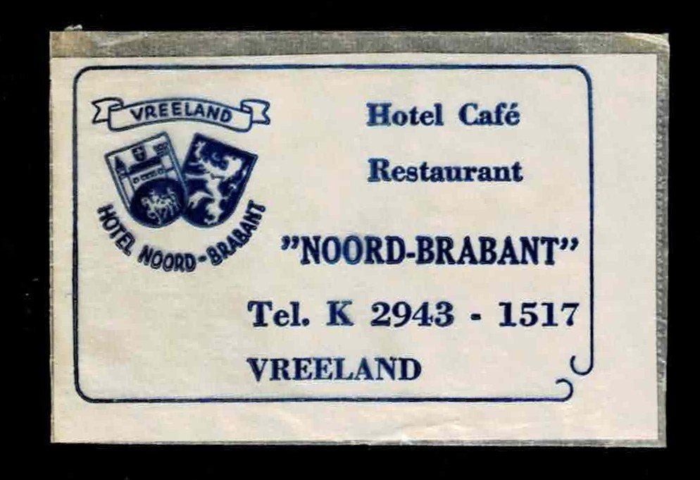 suikerzakje 1398 Noord-Brabant - Vreeland tel. K 2943 - 1517, Ophalen of Verzenden, Nederland