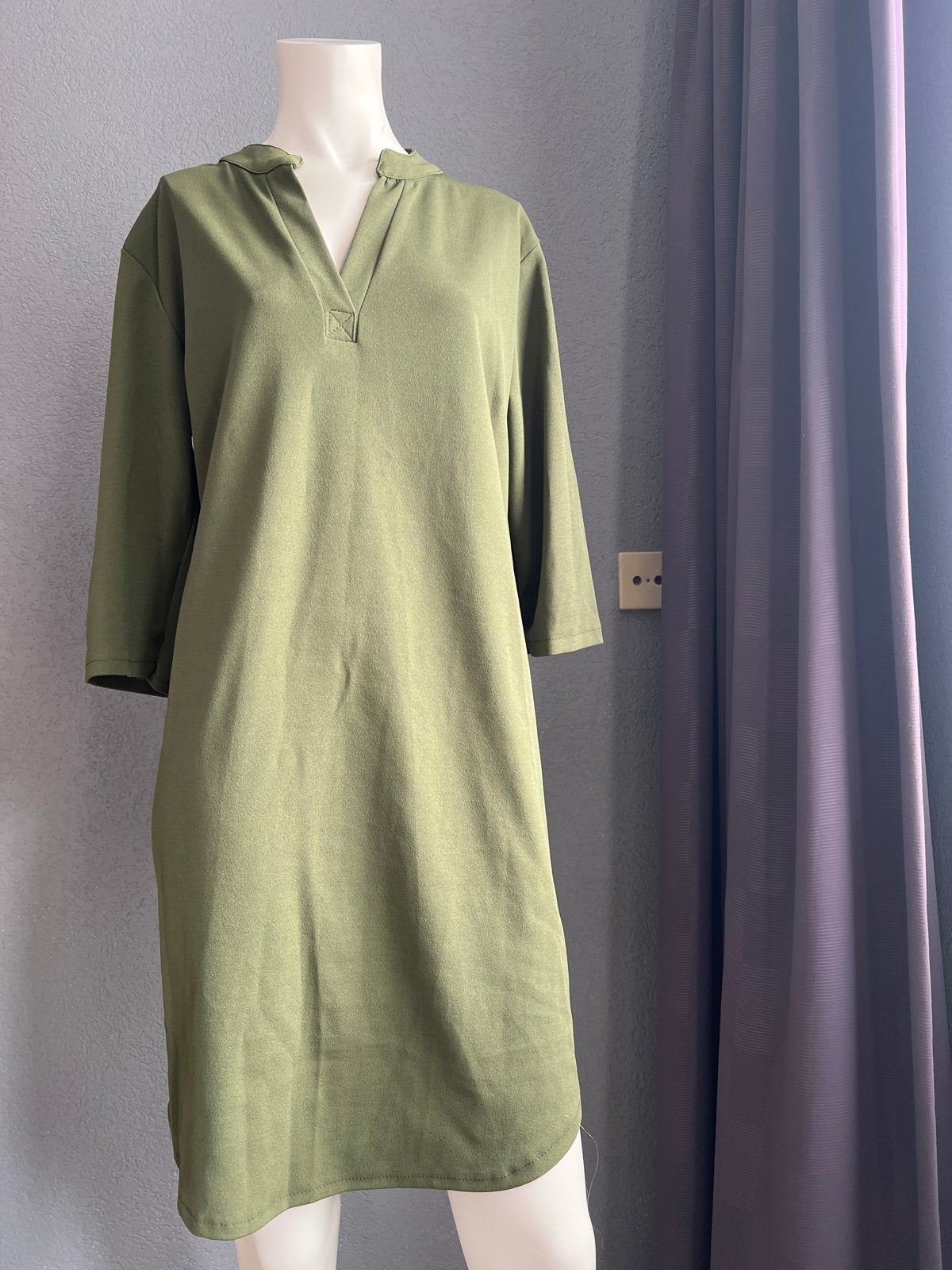 Groene jurk van Mention, maat XL, Kleding | Dames, Maat 46/48 (XL) of groter, Ophalen of Verzenden, Zo goed als nieuw, Boven de knie