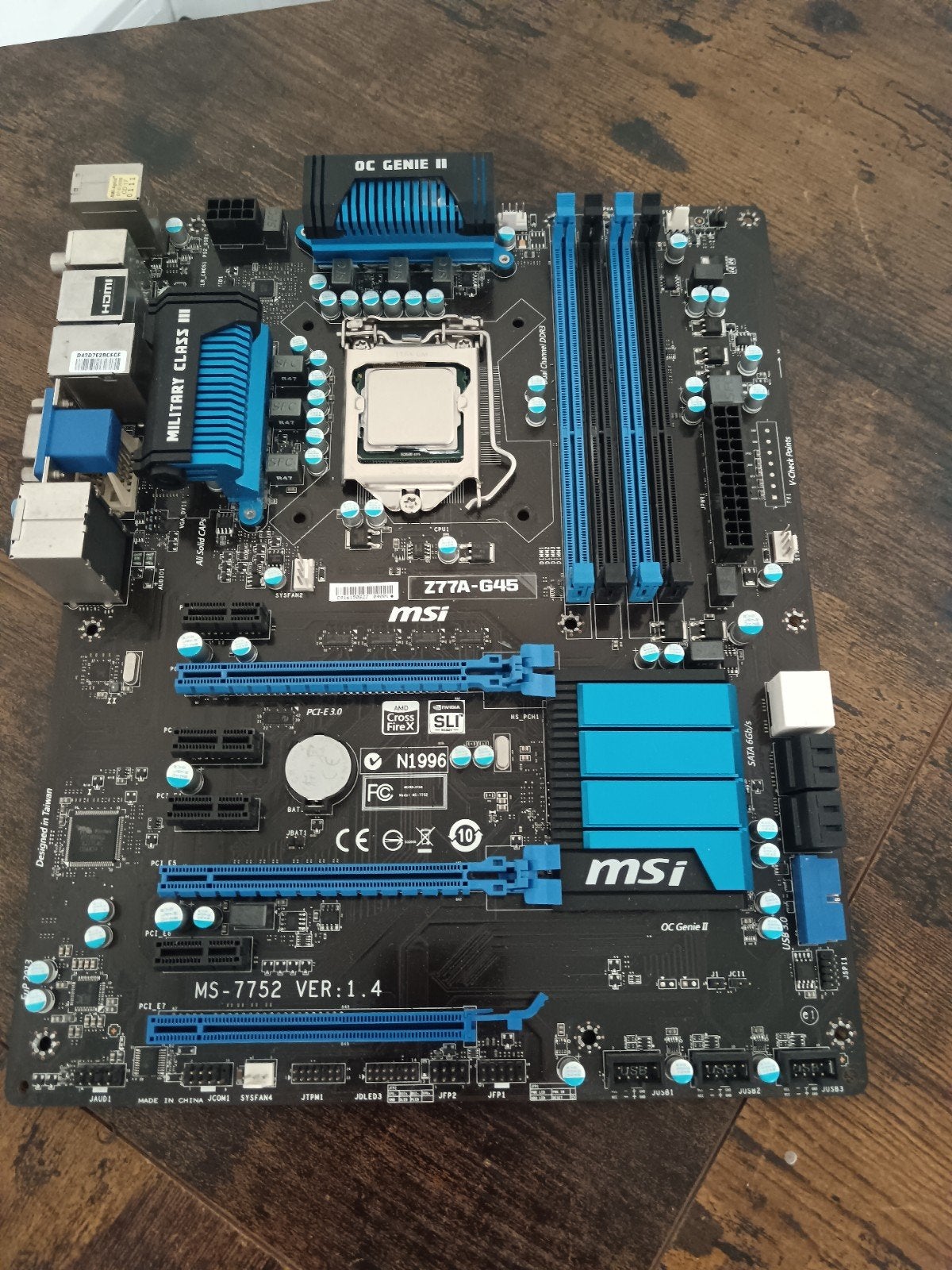 MSI Z77A-G45 Moederbord met Intel Core i7-2600 CPU, Computers en Software, Gebruikt, MSI Computer Corp. 60488 Frankfurt am Main, Germany