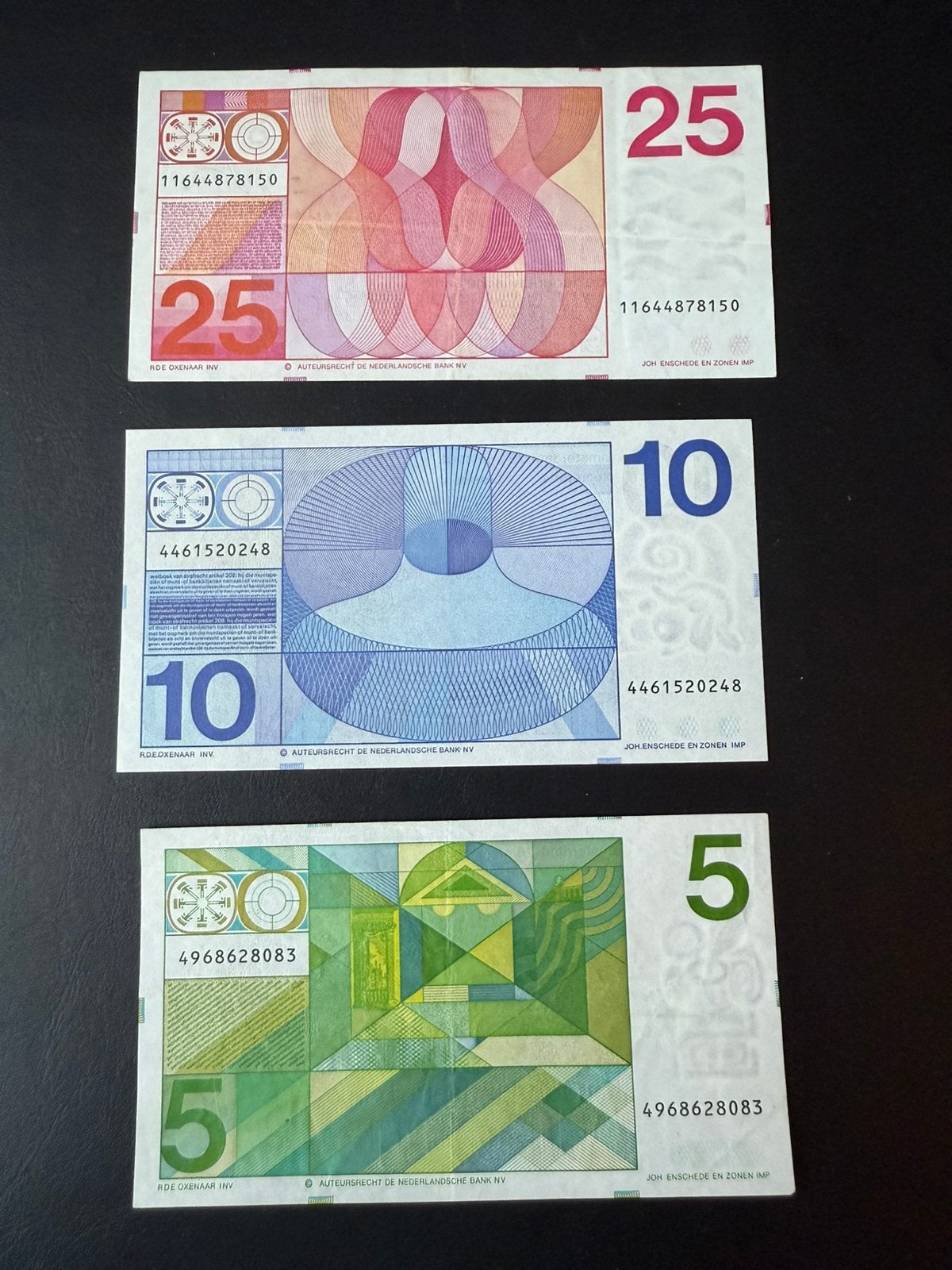 Zeer mooie 5, 10, 25, gulden biljetten, Postzegels en Munten, Ophalen of Verzenden, 25 gulden