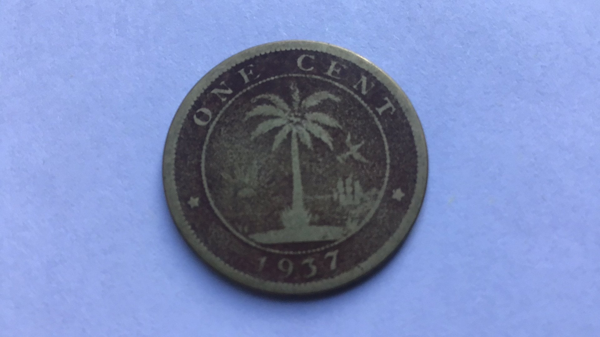 Libria 1 cent 1937., Ophalen of Verzenden, Overige landen