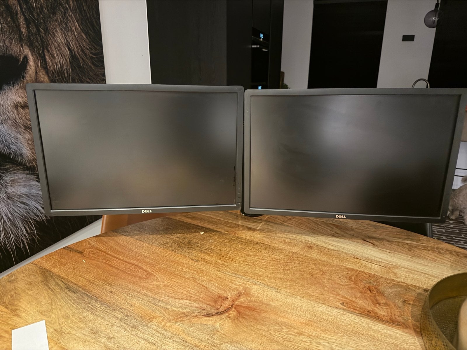 Dell U2412mb monitoren (2x) met bureau steun, Ophalen, Gebruikt, IPS, In hoogte verstelbaar