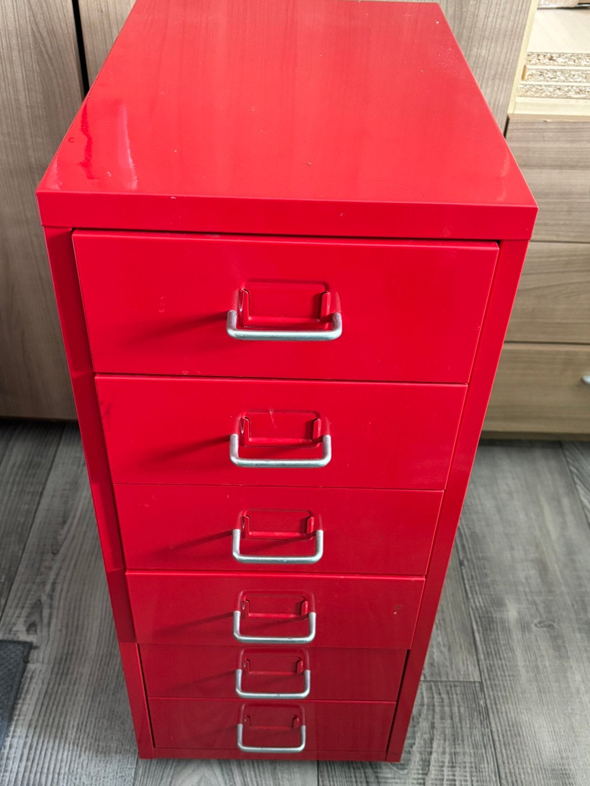 Rode Ladekast van de Ikea, Ophalen, 5 laden of meer, 50 tot 100 cm, Zo goed als nieuw