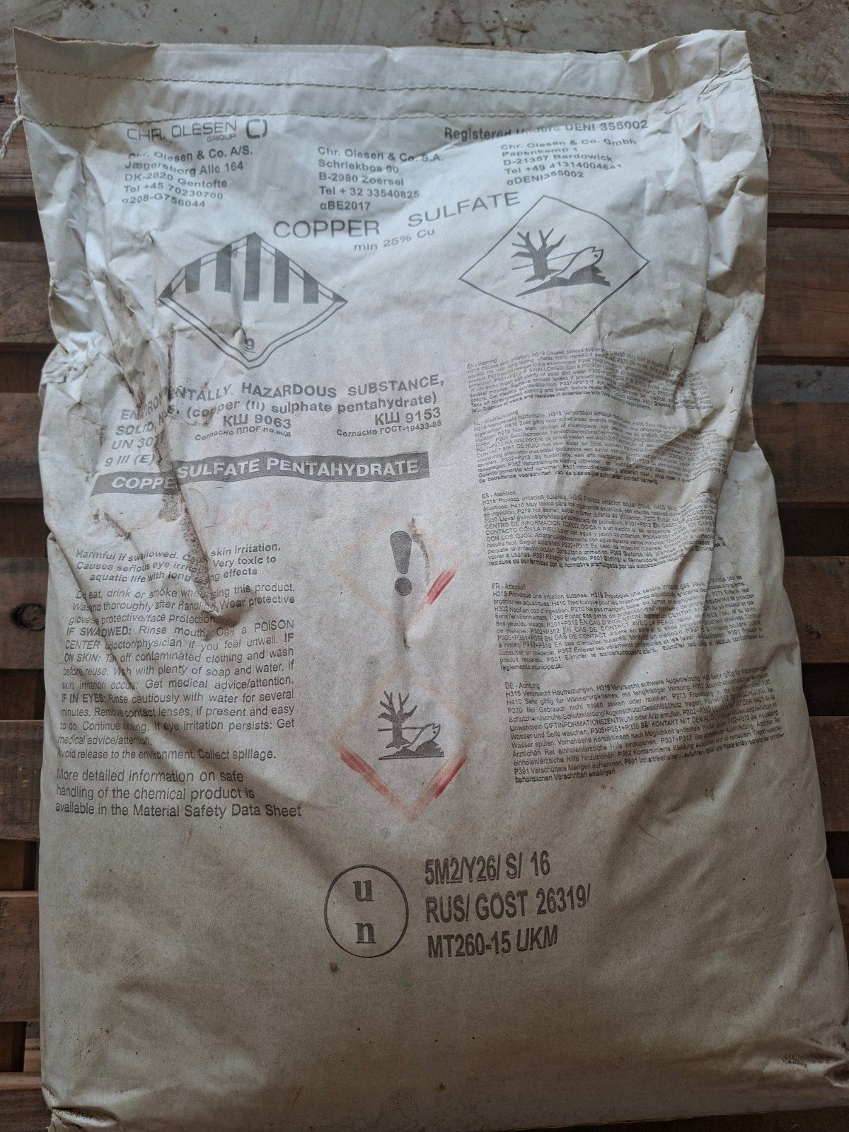 Kopersulfaat Pentahydraat min 25% Cu - 25 kg zak, Ophalen
