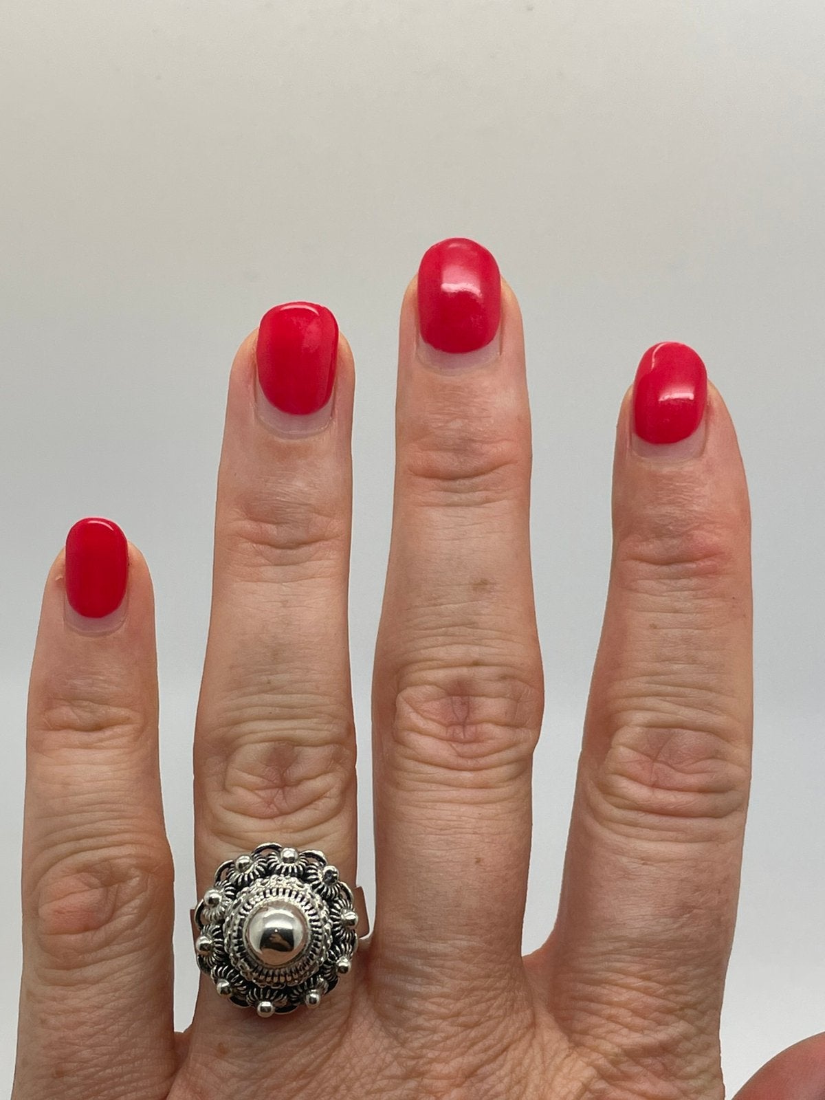 E678 Prachtige zilveren Zeeuwse knoop ring maat 17,5, Sieraden, Tassen en Uiterlijk, Antieke sieraden, Ophalen of Verzenden, Zilver