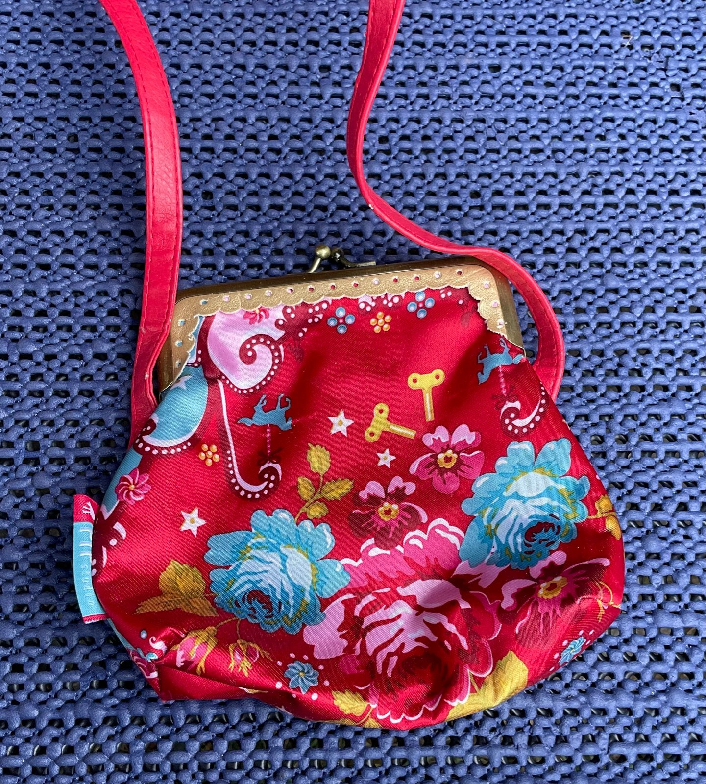 Leuk rood avondtasje / toilettasje Studio Pip bloemenprint, Ophalen of Verzenden, Gebruikt, Rood, Avondtasje
