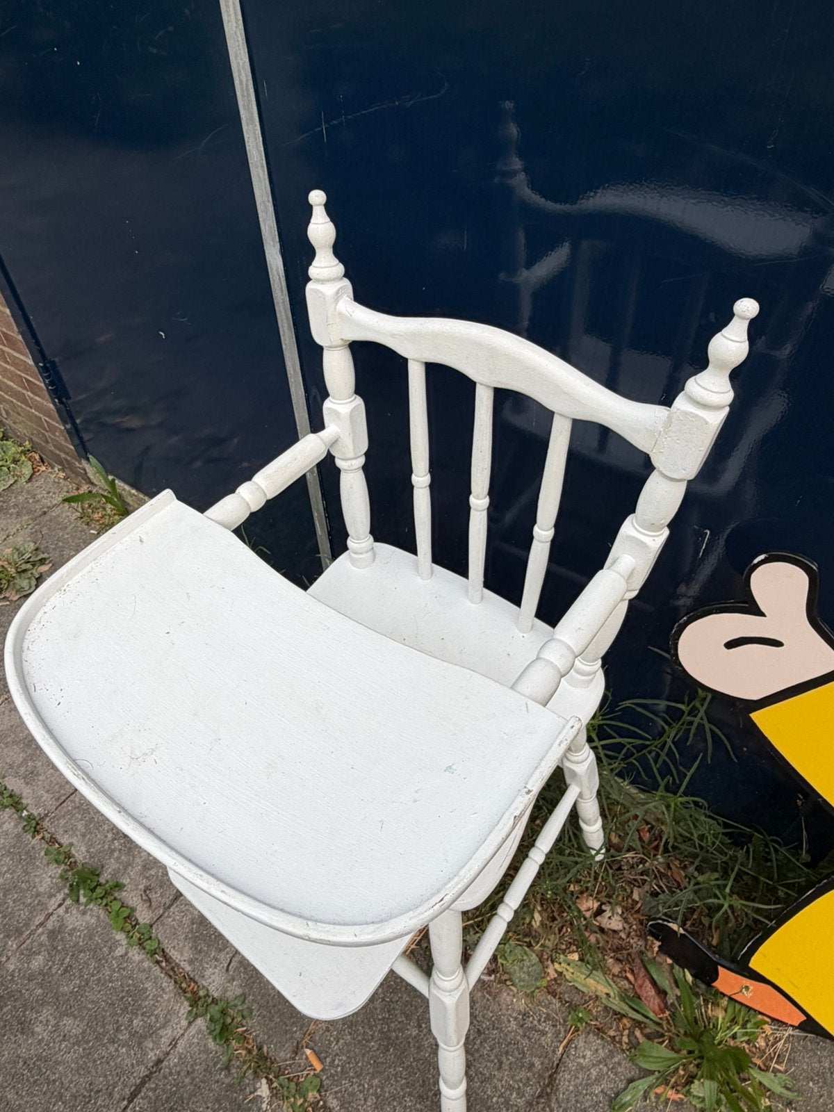 Witte kinderstoel (hout) eetstoel, Kinderen en Baby's, Kinderstoelen, Ophalen, Gebruikt, Overige typen
