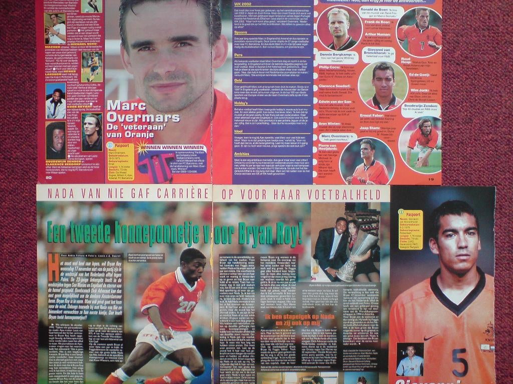Heel veel miniposters(oud)topvoetballers  + ORANJE MATERIAAL, Verzamelen, Rechthoekig Staand, A4 of kleiner, Ophalen of Verzenden