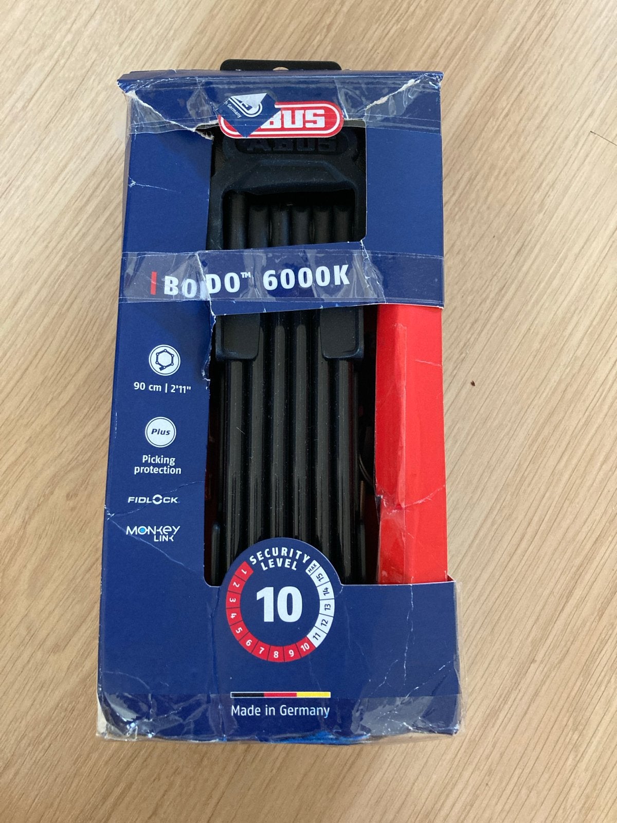 ABUS Bordo 6000K Vouwslot met Alarm voor E-bikes, Ophalen of Verzenden, Alarm, Nieuw, Vouwslot