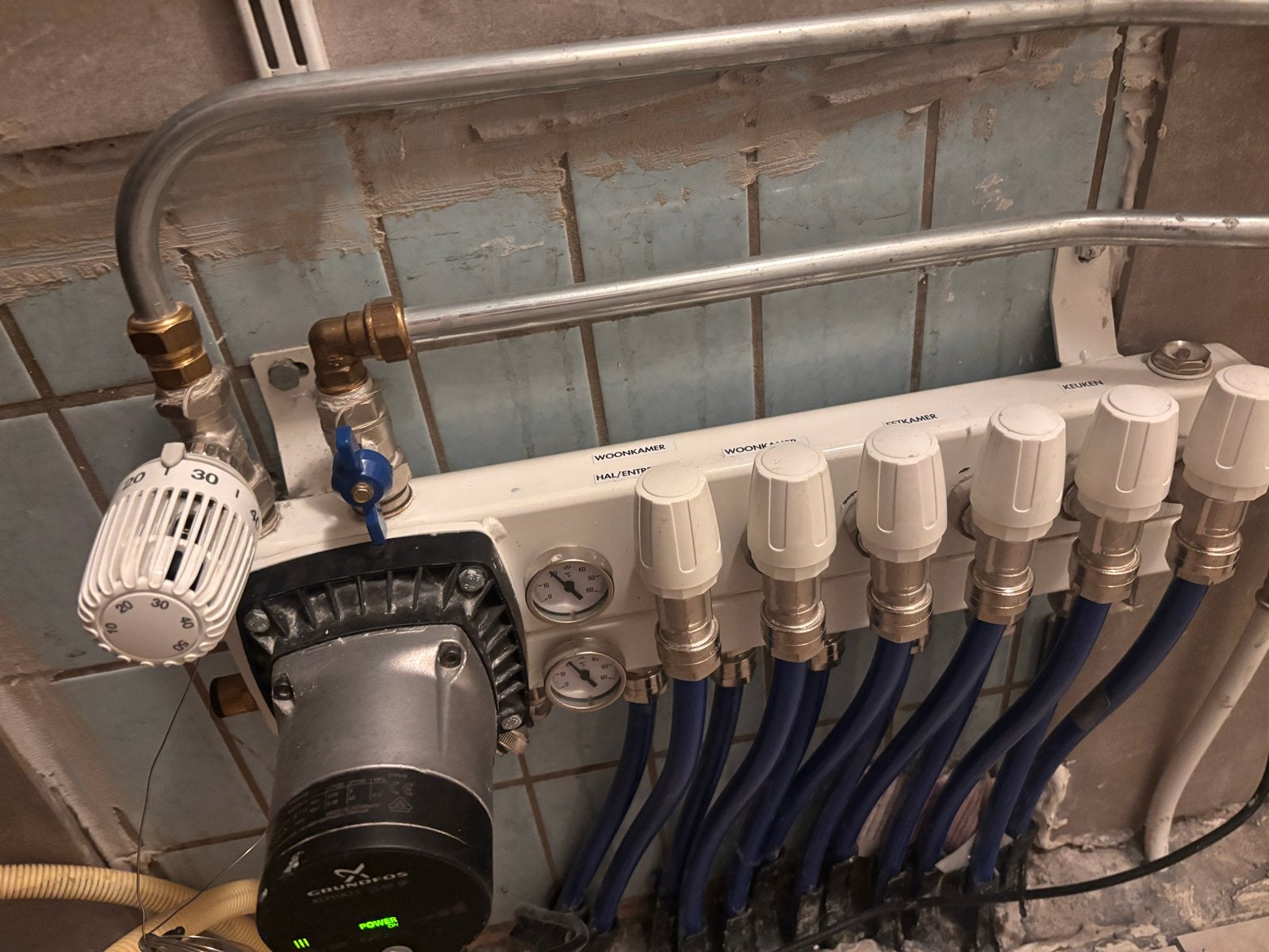 Vloerverwarmingsverdeler met Grundfos pomp, Gebruikt, Minder dan 30 cm, Overige typen, Ophalen of Verzenden