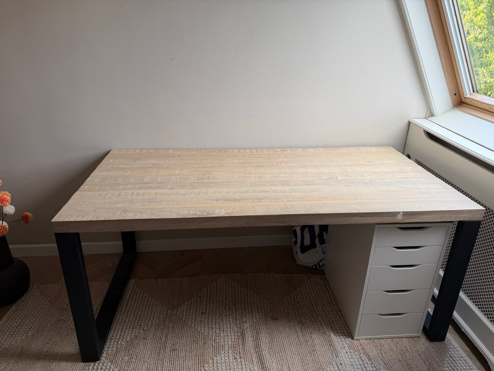 WOOOD Mangohouten Tafel, Gebruikt, 150 tot 200 cm, Rechthoekig, Overige houtsoorten