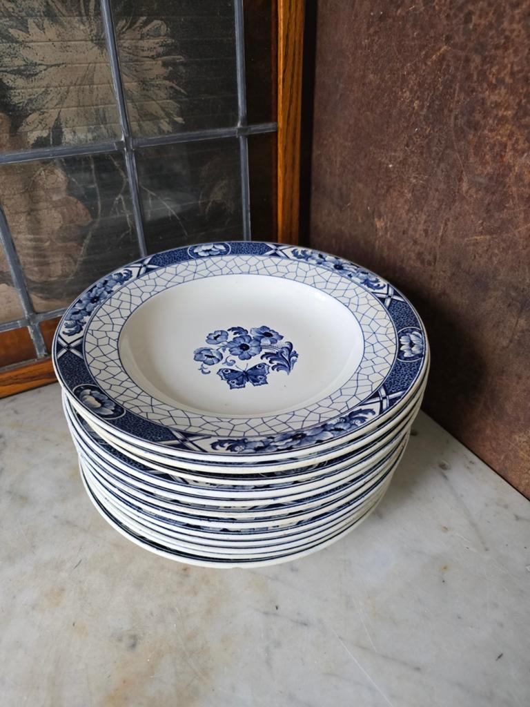 Soepbord butterflij servies societe ceramique maestricht, Antiek en Kunst, Ophalen of Verzenden