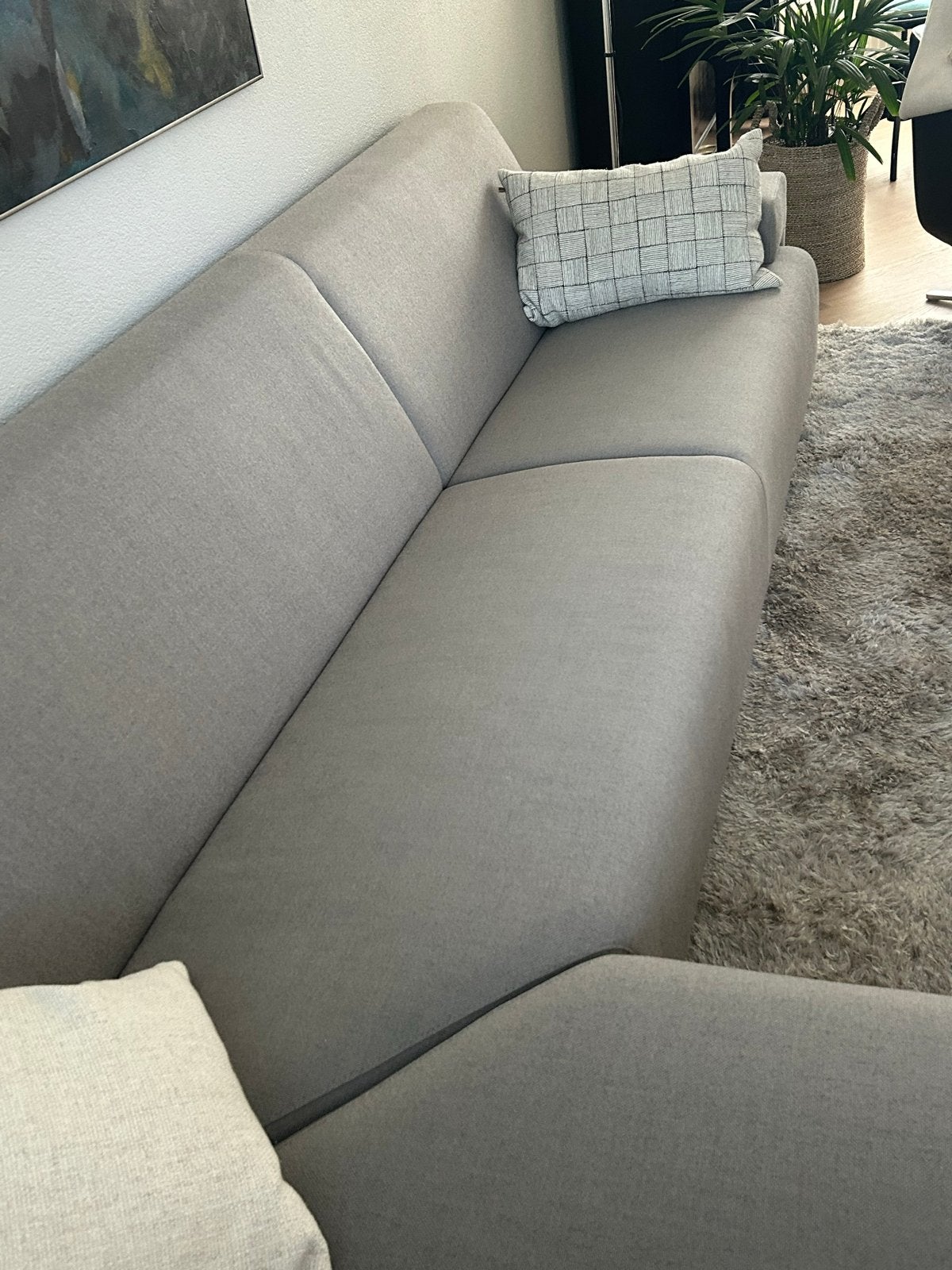 Hoekbank Havee Cloack Sand - Ploegwool nr 79, Huis en Inrichting, Ophalen, Hoekbank, 300 cm of meer, Zo goed als nieuw