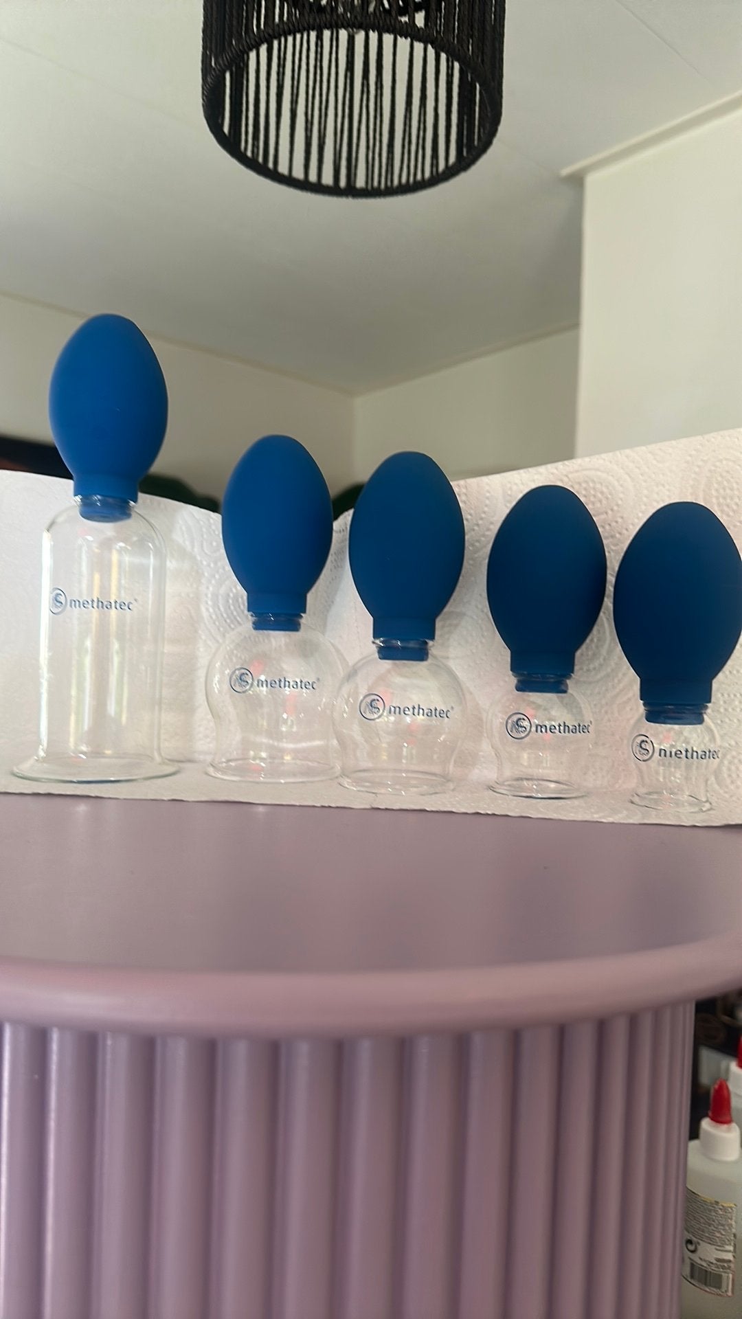Professionele glazen cuppingset Methetac uit Duitsland, Ophalen of Verzenden, Zo goed als nieuw, Overige typen