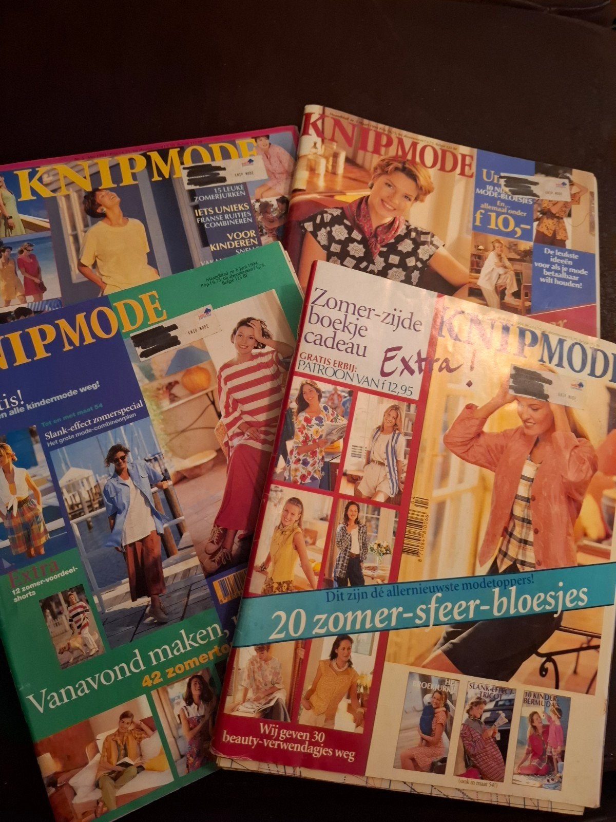 Knipmode retro tijdschriften uit de jaren '90 - set van 4, Overige typen, Vrouw, Ophalen of Verzenden, Zo goed als nieuw