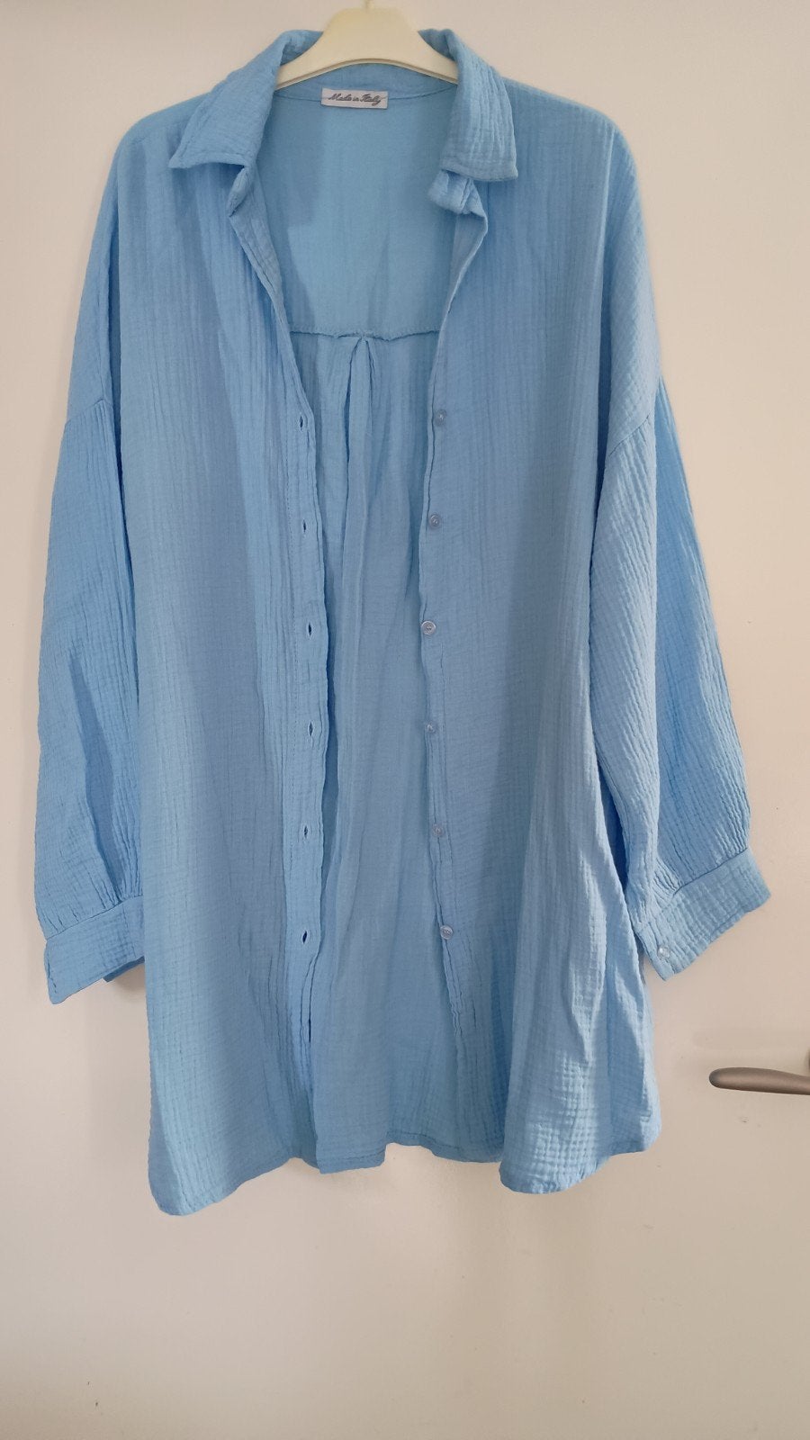 Nieuwe blouse van katoen  maat 46, Blauw, Maat 46/48 (XL) of groter, Ophalen of Verzenden, Made in iitaly