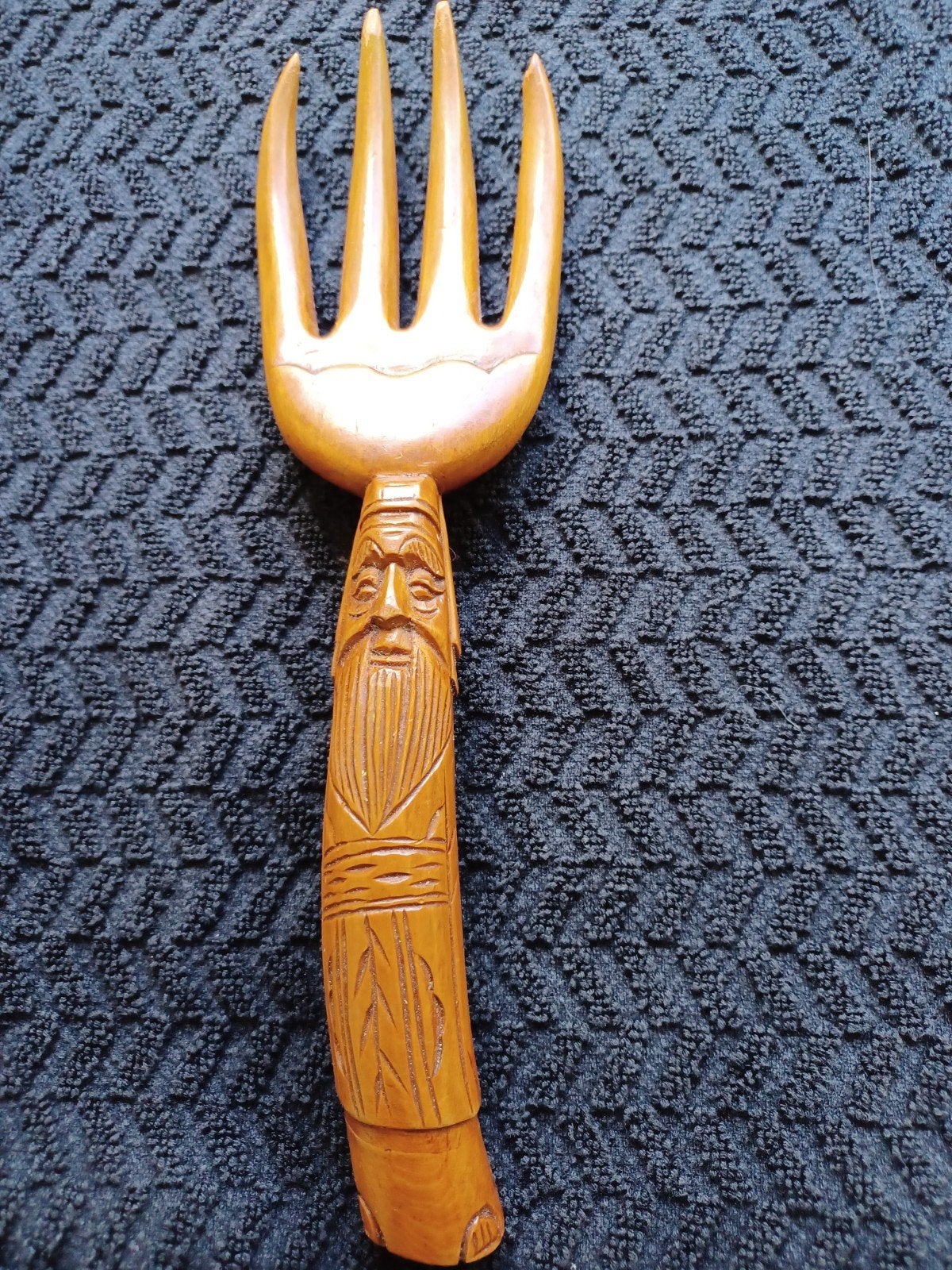 Vintage tiki jaren 70 sla-vork hout, Huis en Inrichting, Overige typen, Hout, Nieuw, Ophalen of Verzenden