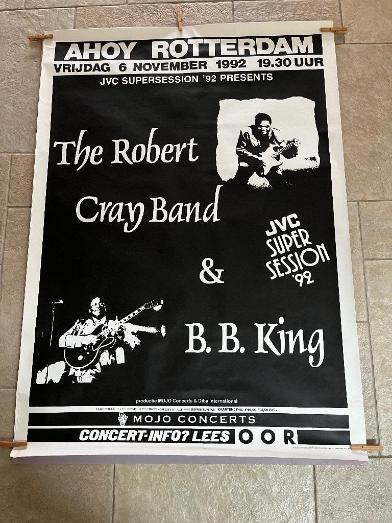 Originele concert poster R. Cray band + BB King 116 x 83, Ophalen of Verzenden, A1 t/m A3, Muziek