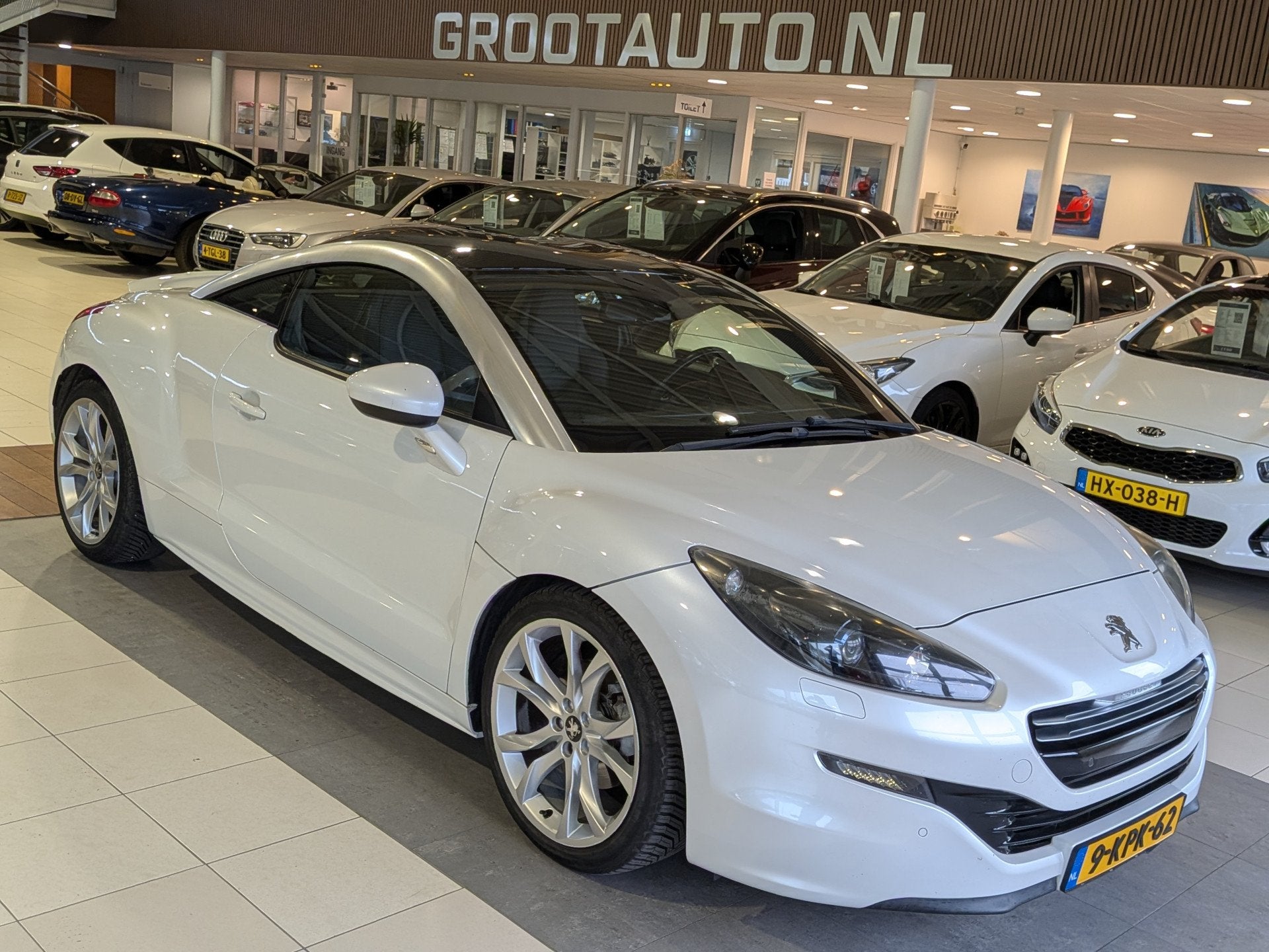 Peugeot RCZ 1.6 THP Automaat Airco, Cruise Control, Stuurbek, Auto's, Peugeot, Gebruikt, Zwart, 4 stoelen, Wit