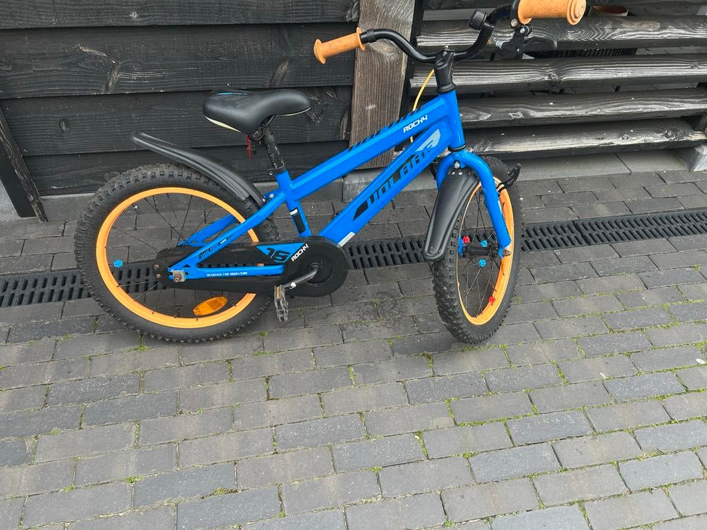 Volare Rocky Kinderfiets 16 inch - Blauw/Oranje, Ophalen, Gebruikt, 16 tot 20 inch