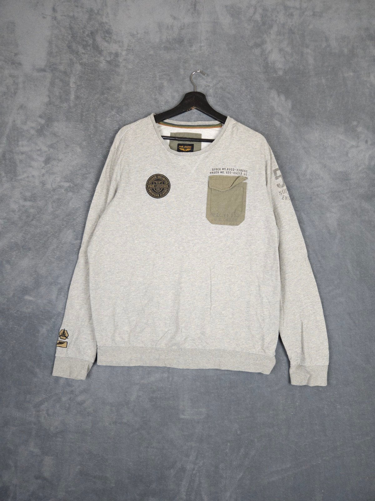 Pme Legend Trui L Grijs Met Borstzak PatchesPall Mall., Maat 52/54 (L), Verzenden, ., .