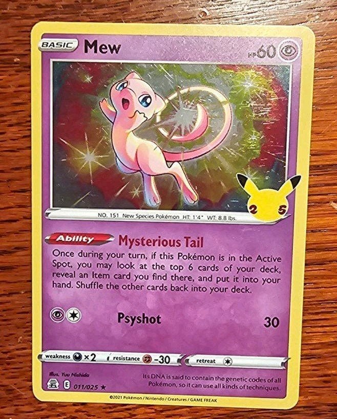 Mew Celebrations 011/025 Pokémon Kaart, Ophalen of Verzenden, Zo goed als nieuw, Losse kaart