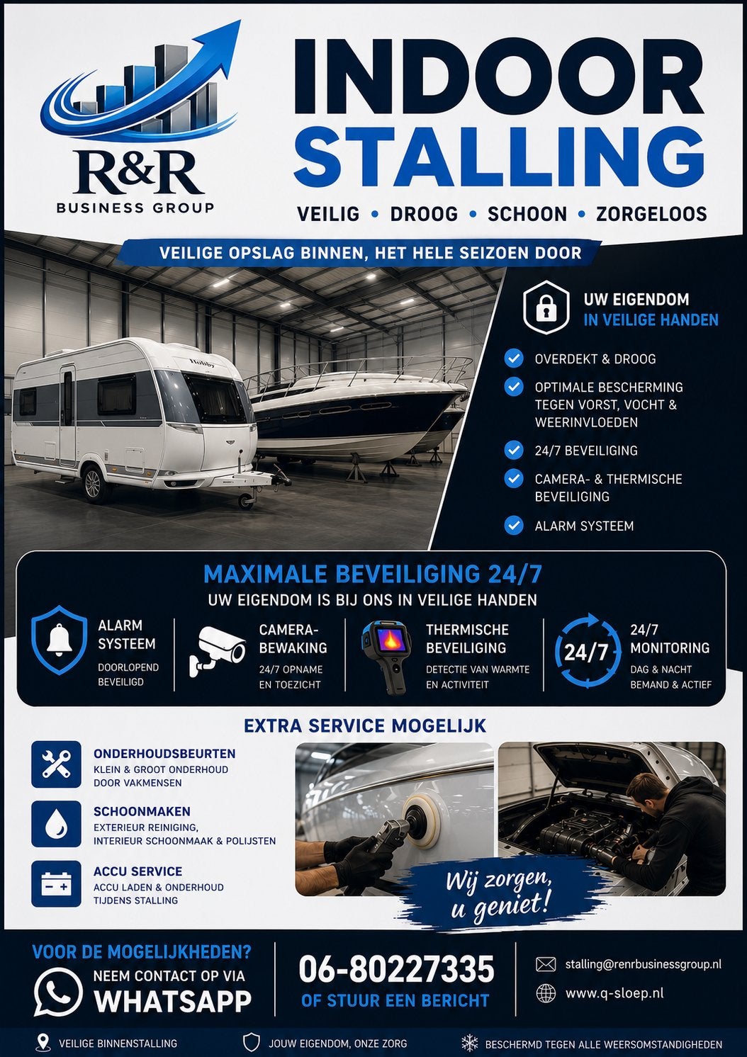 Veilige Bootstalling in Noord-Holland  Haal & Brengservice!, Caravans en Kamperen, Caravanstallingen
