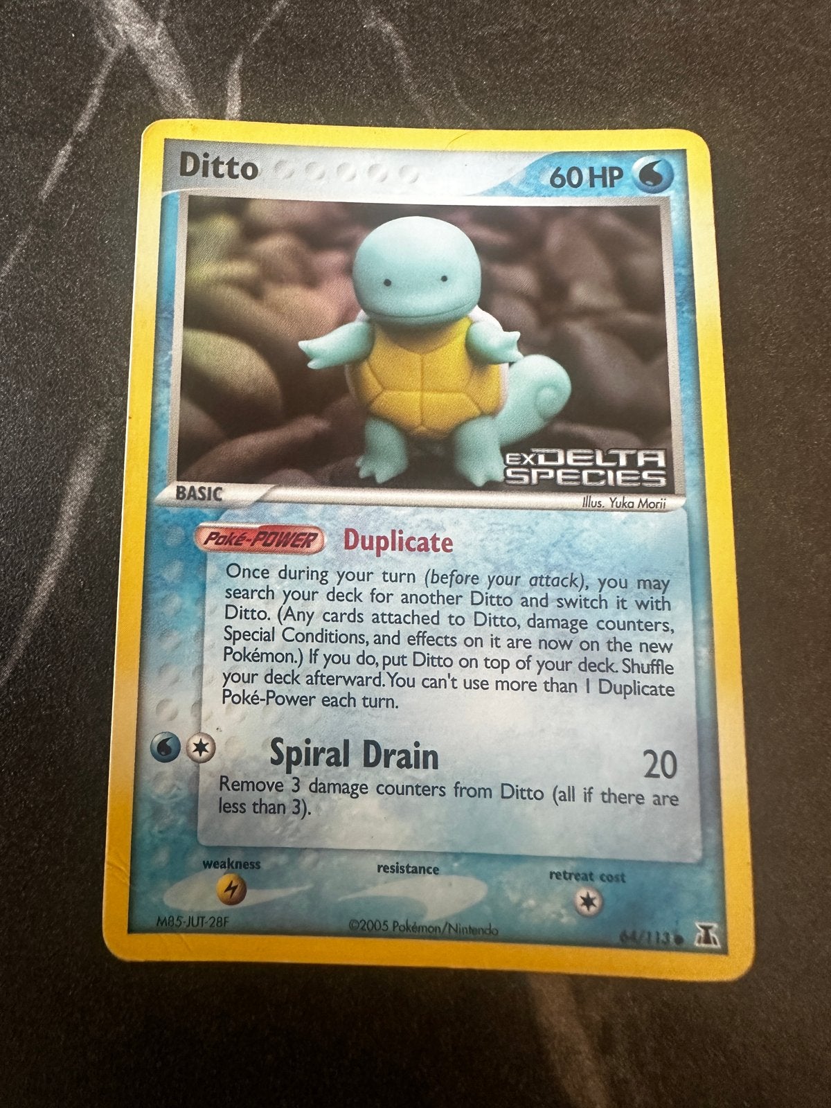 Ditto [Squirtle] [Reverse Holo] [EX Delta Species] 64/113, Ophalen of Verzenden, Gebruikt, Losse kaart