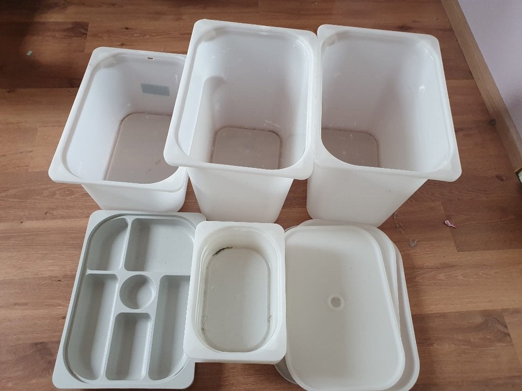 Trofast ikea bak met vakjes en kleine bakken, Ophalen, Gebruikt, Minder dan 50 cm, Minder dan 40 cm