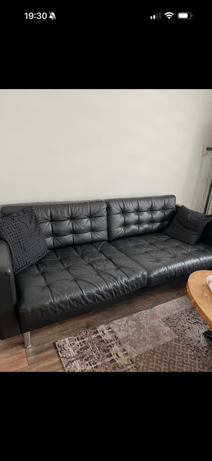 Ikea leren bankstel 3 stuks set, Ophalen, Zo goed als nieuw, Tweepersoons