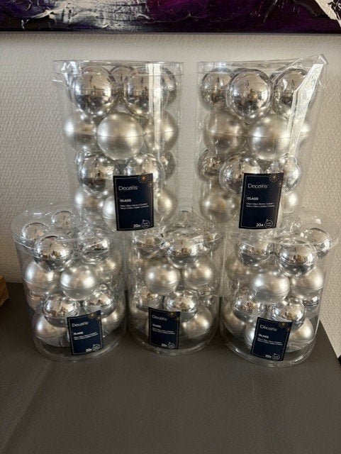 kerstballen set van glas 5 verpakkingen als set samen, Ophalen, Nieuw