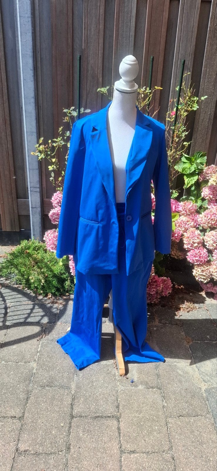 Travel pak jasje en broek in kobalt blauw, Ophalen of Verzenden, Zo goed als nieuw