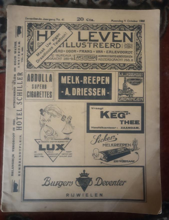 "Het Leven geïllustreerd"  ma 9 okt 1922, Ophalen of Verzenden, Gelezen