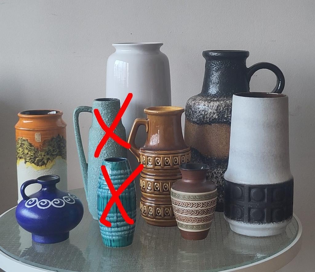 Vintage vazen West Germany Scheurich vaas fat lava Mobach, Ophalen, Gebruikt, Overige kleuren, .