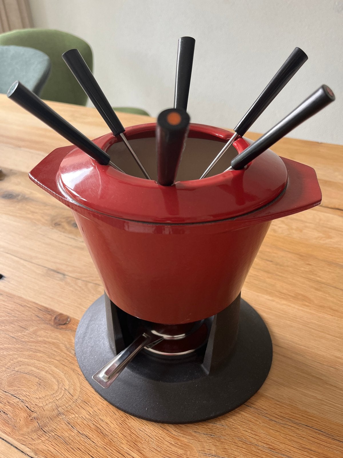 Le Creuset fondueset, Ophalen, Gebruikt, Brander, Fondueset