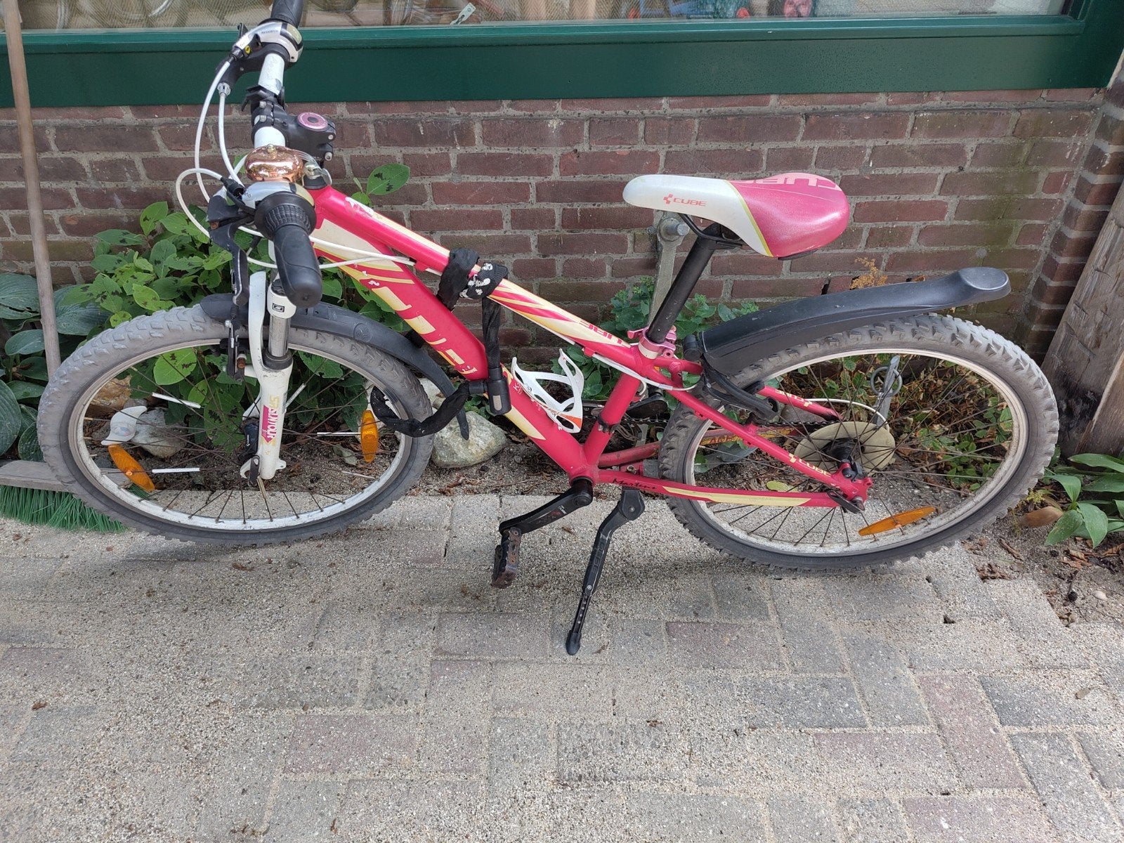 Cube MTB 24 inch - Wit/Roze, Gebruikt, Hardtail, Velgrem, Ophalen