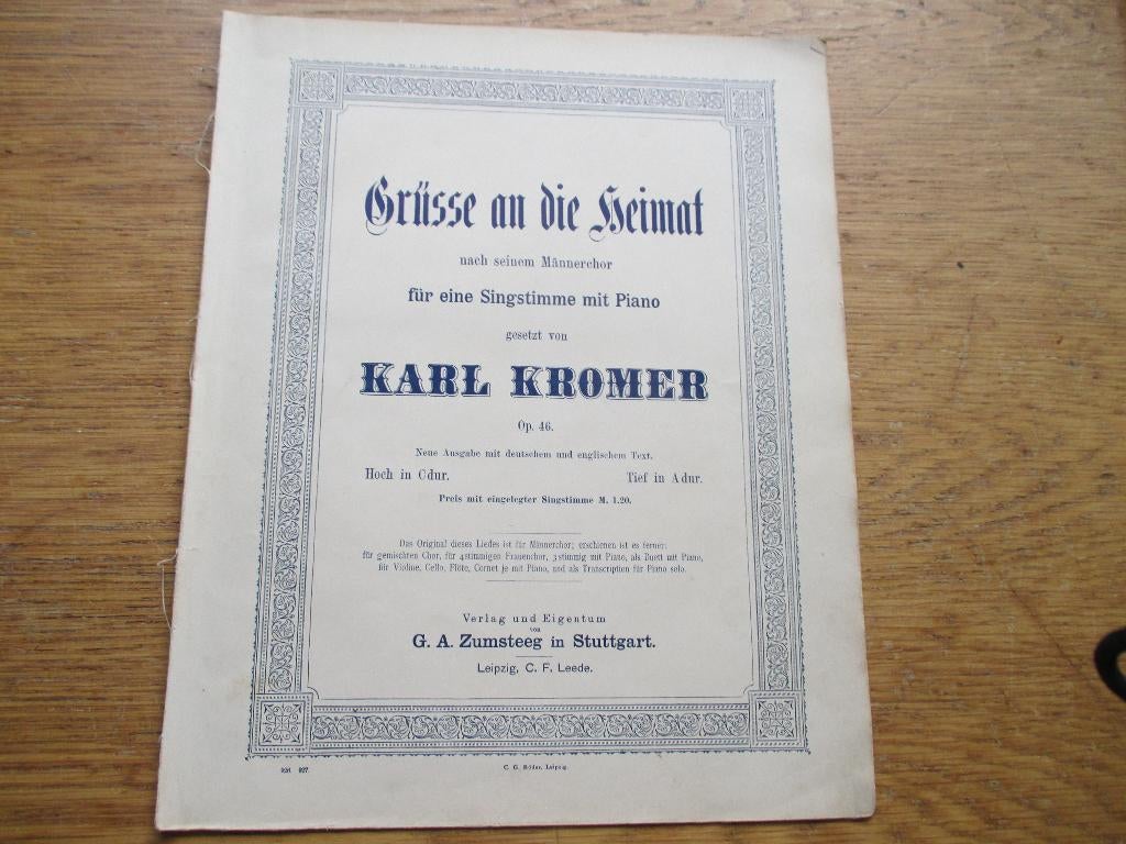 KARL KROMER - GRÜSSE AN DE HEIMAT, Zang, Gebruikt, Ophalen of Verzenden, Artiest of Componist