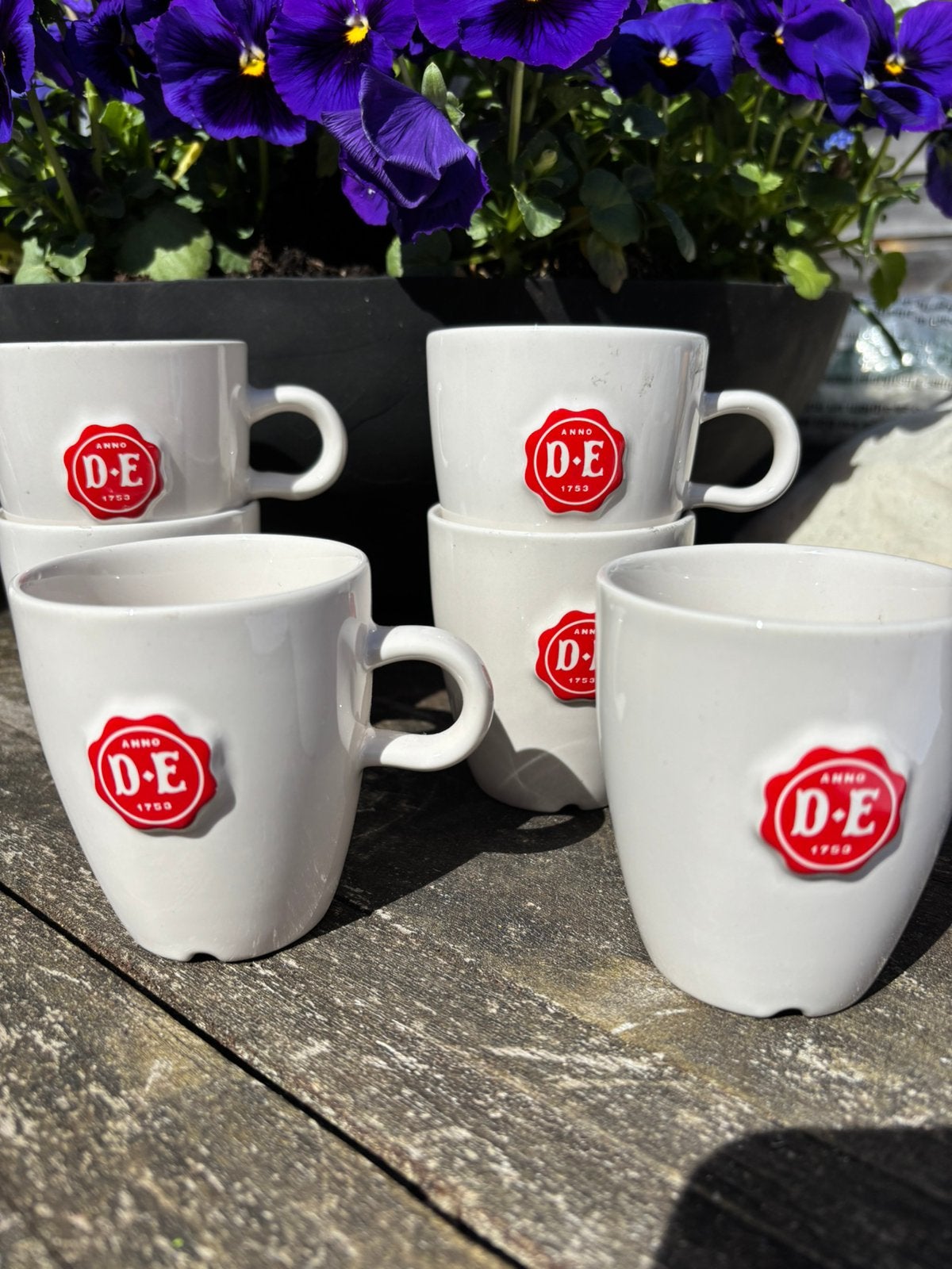 Douwe egberts 6 x senseo mokken wit met rode open zegel DE, Verzenden